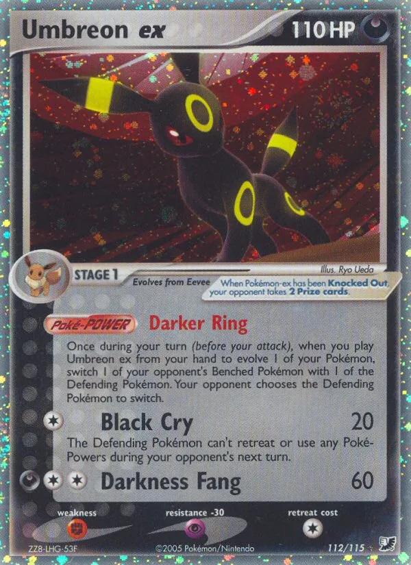 Umbreon ex #112 EX Unseen Forces Pokemon card