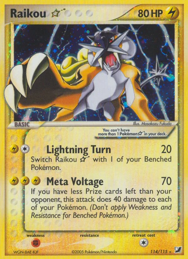 Raikou ★ #114 EX Unseen Forces Pokemon card