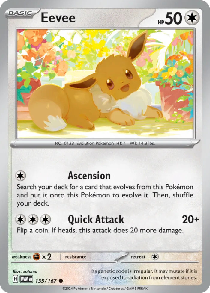 Eevee #135 Twilight Masquerade Pokemon card