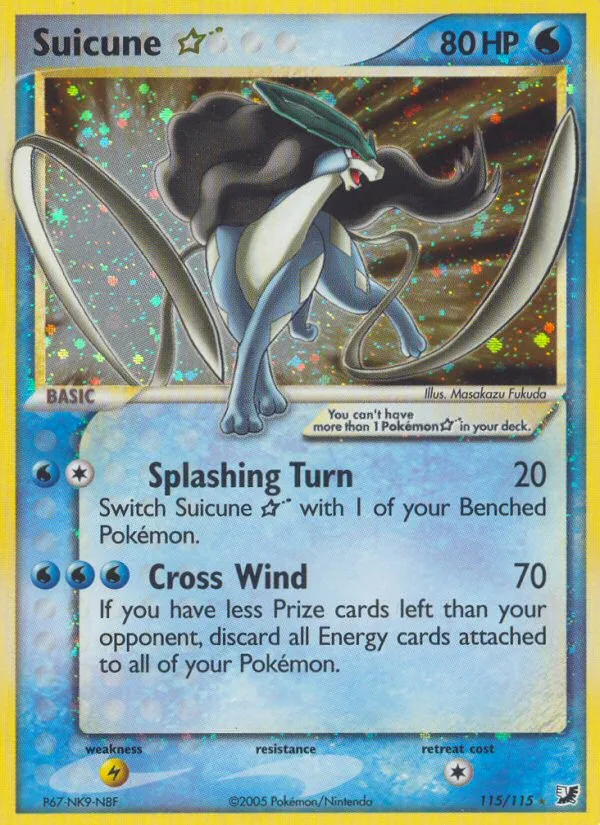 Suicune ★ #115 EX Unseen Forces Pokemon card