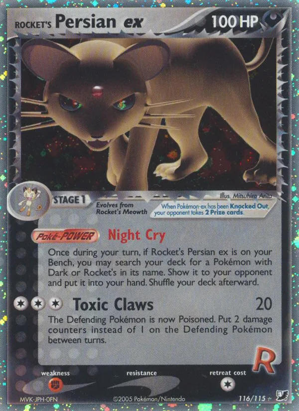 Rocket's Persian ex #116 EX Unseen Forces Pokemon card