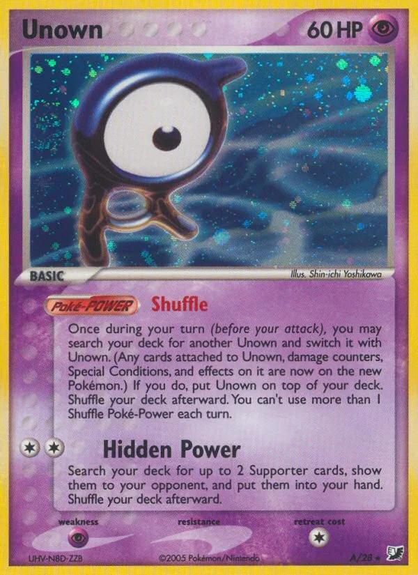Unown #A EX Unseen Forces Pokemon card