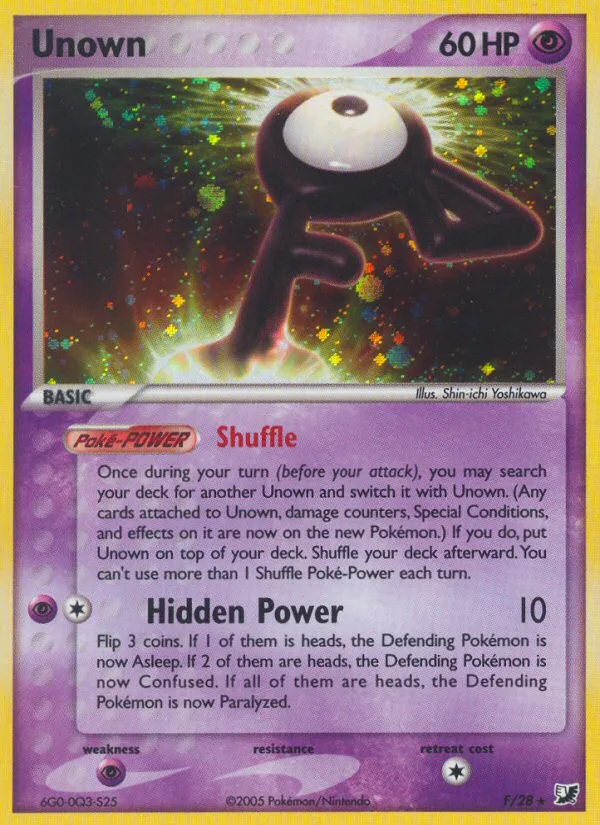 Unown #F EX Unseen Forces Pokemon card