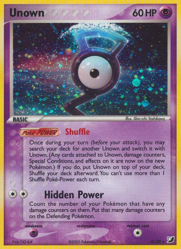 Unown #G EX Unseen Forces Pokemon card
