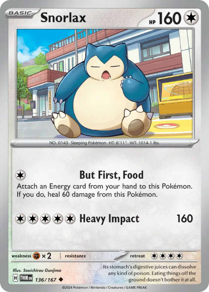 Snorlax #136 Twilight Masquerade Pokemon card