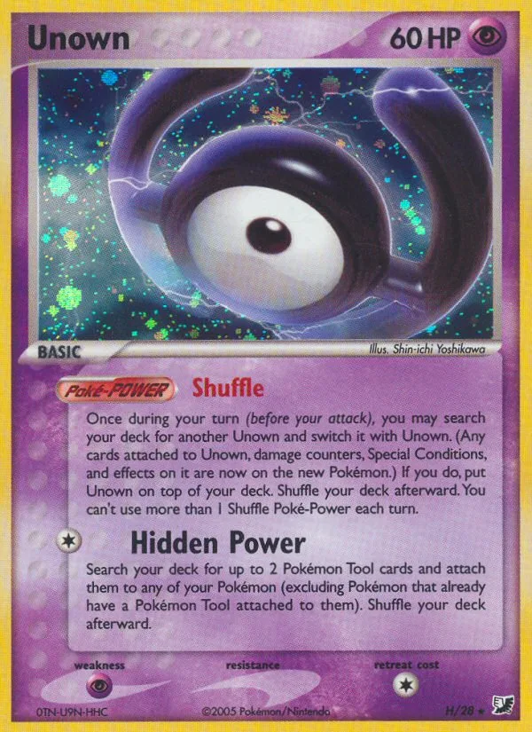 Unown #H EX Unseen Forces Pokemon card