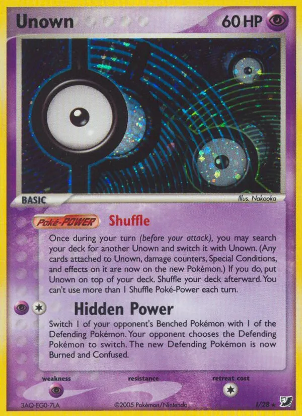Unown #I EX Unseen Forces Pokemon card