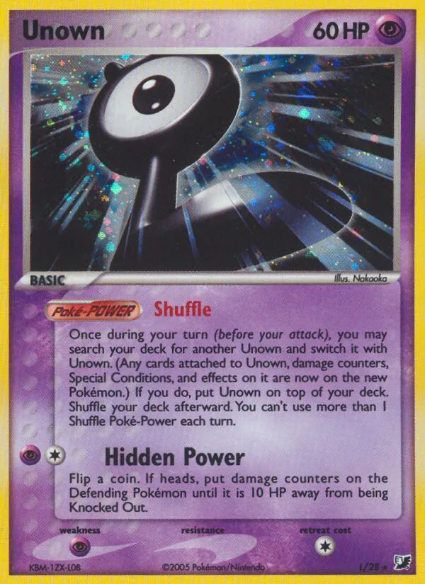 Unown #L EX Unseen Forces Pokemon card