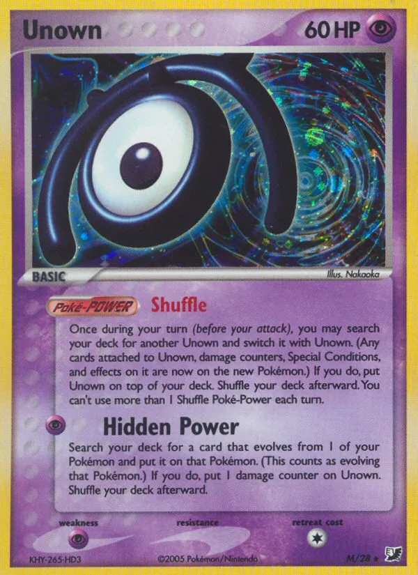 Unown #M EX Unseen Forces Pokemon card
