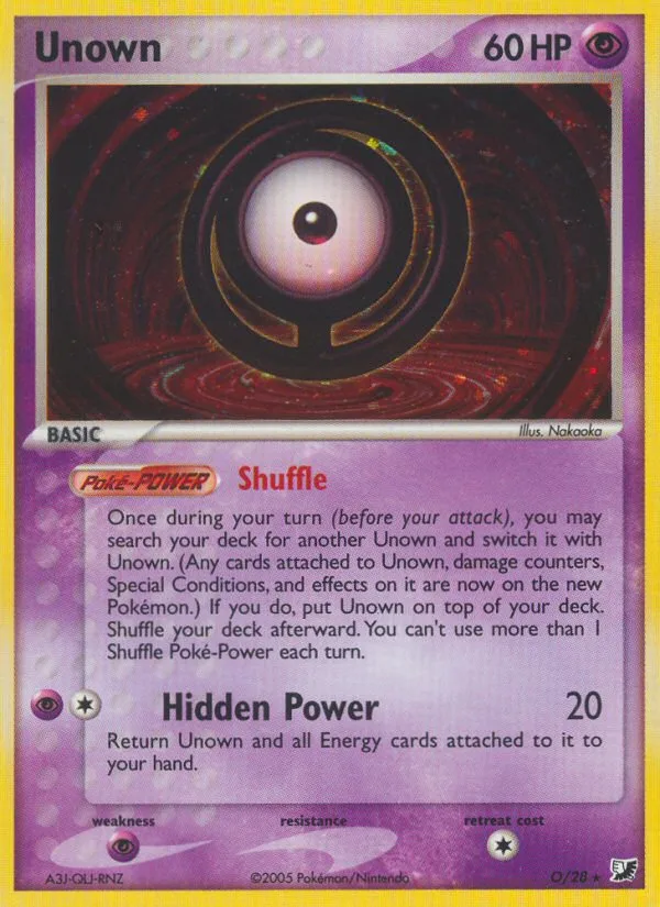 Unown #O EX Unseen Forces Pokemon card