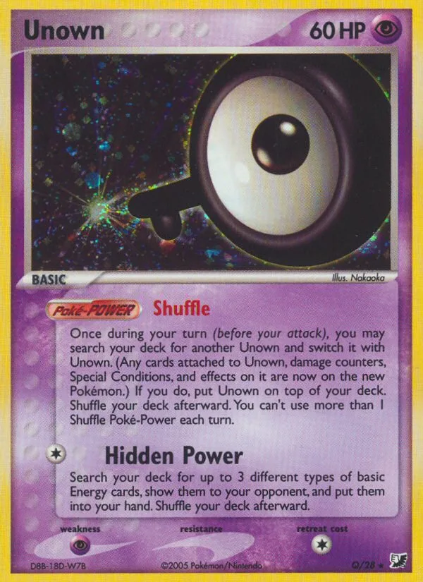 Unown #Q EX Unseen Forces Pokemon card