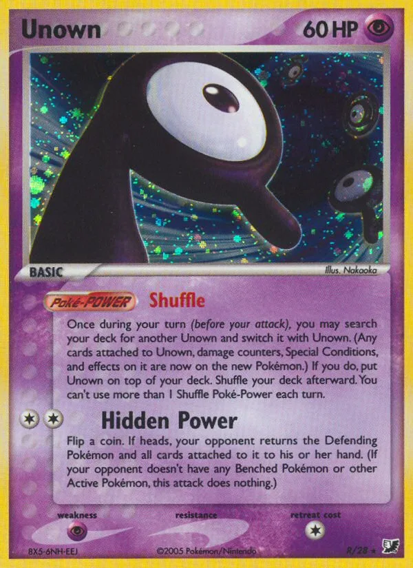 Unown #R EX Unseen Forces Pokemon card