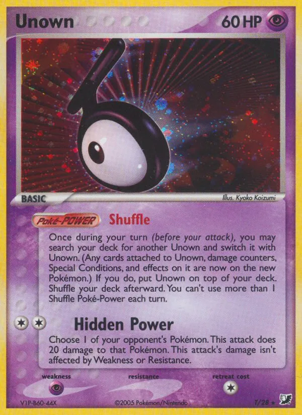 Unown #T EX Unseen Forces Pokemon card