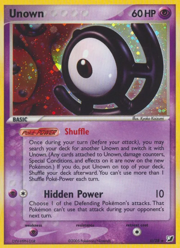Unown #U EX Unseen Forces Pokemon card
