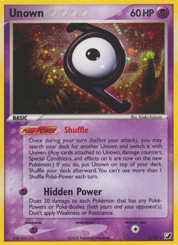 Unown #Z EX Unseen Forces Pokemon card