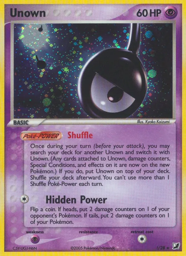 Unown #! EX Unseen Forces Pokemon card