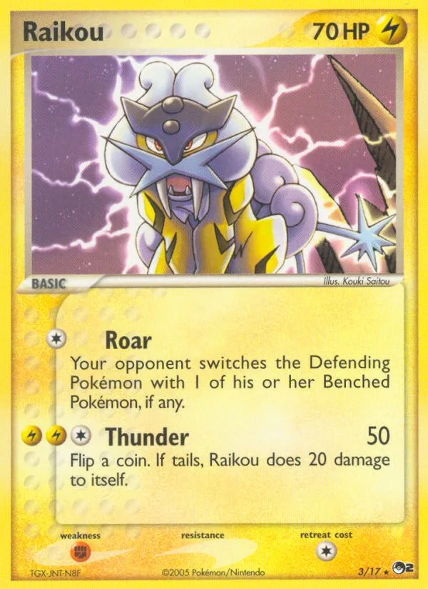 Raikou #3 POP Series 2 Pokemon card