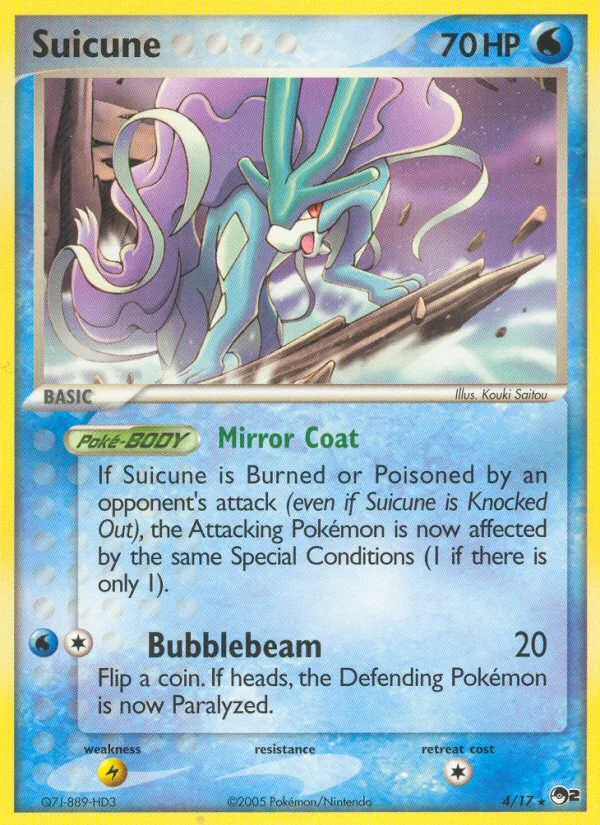 Suicune #4 POP Series 2 Pokemon card