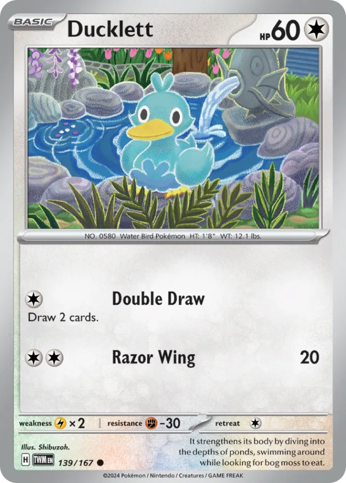 Ducklett #139 Twilight Masquerade Pokemon card