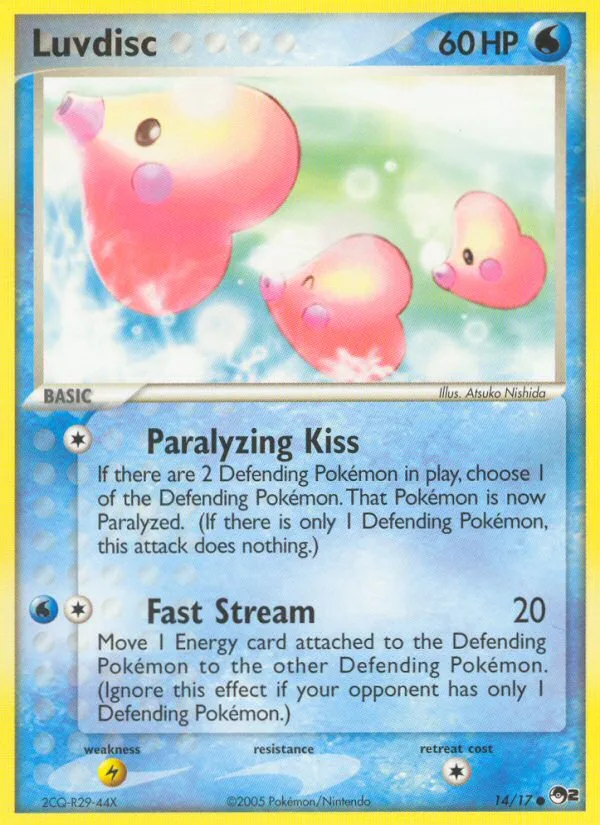 Luvdisc #14 POP Series 2 Pokemon card