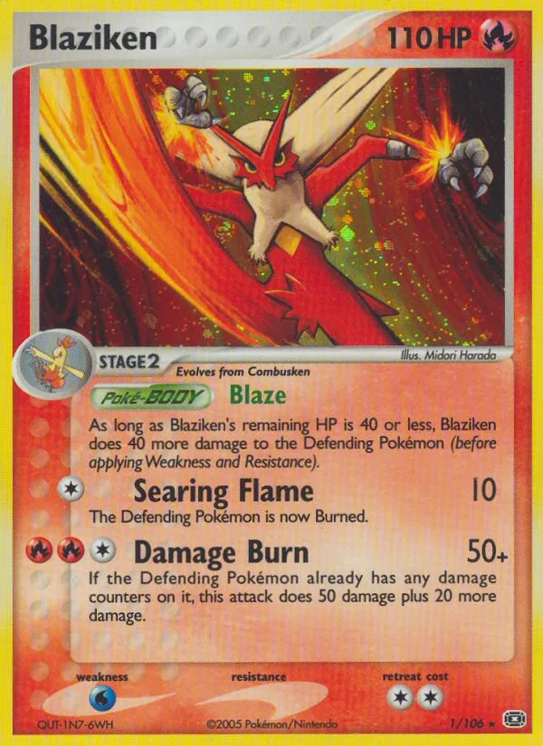Blaziken #1 EX Emerald Pokemon card