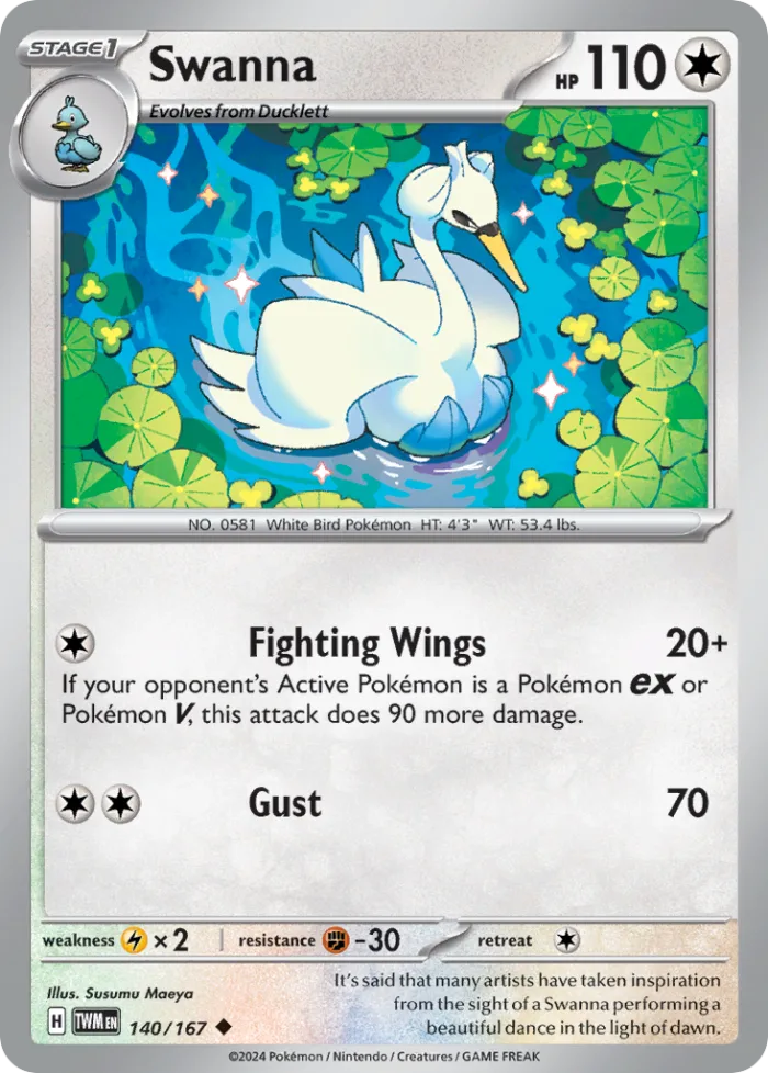 Swanna #140 Twilight Masquerade Pokemon card