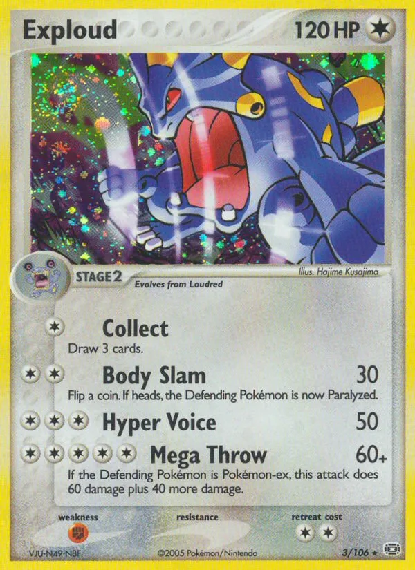 Exploud EX Emerald card