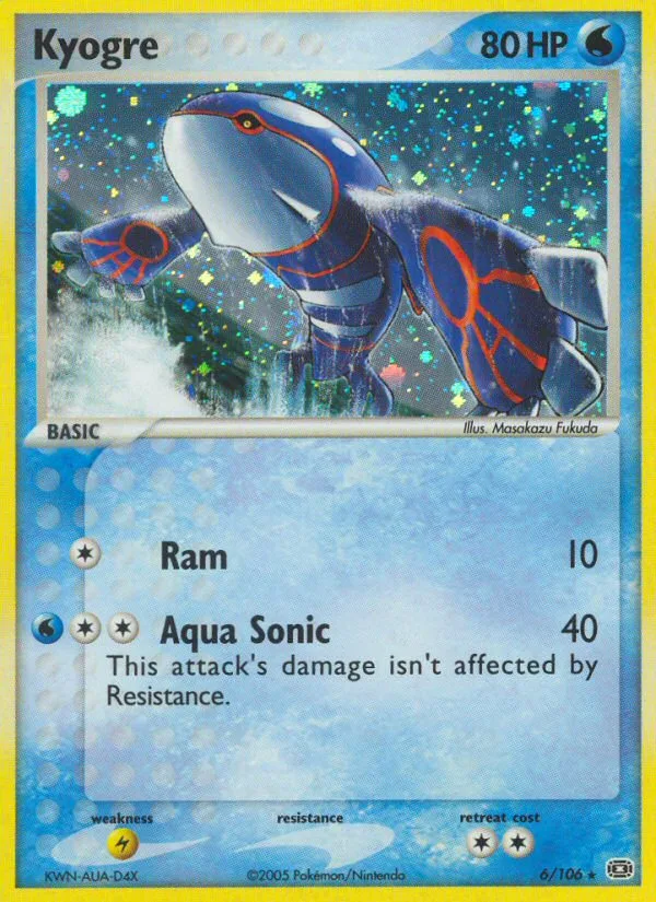 Kyogre #6 EX Emerald Pokemon card