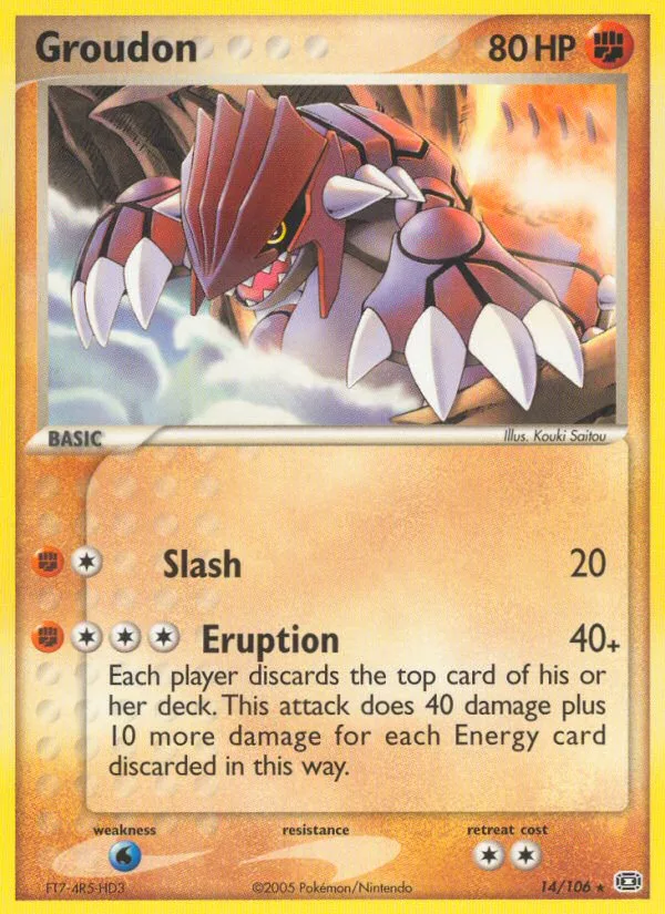 Groudon #14 EX Emerald Pokemon card