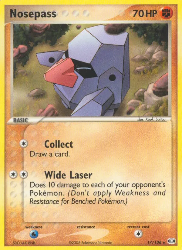 Nosepass #17 EX Emerald Pokemon card