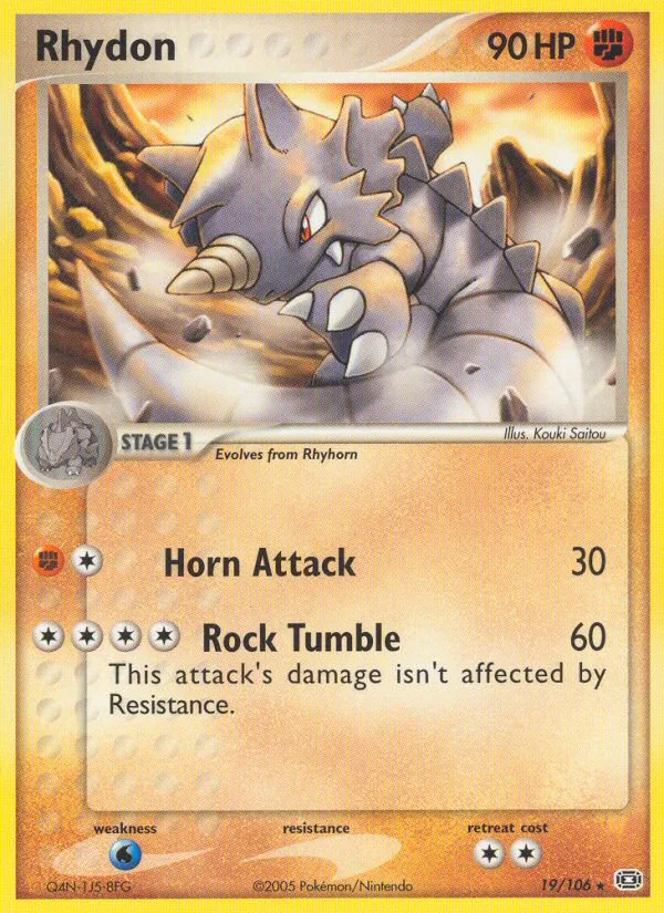 Rhydon #19 EX Emerald Pokemon card