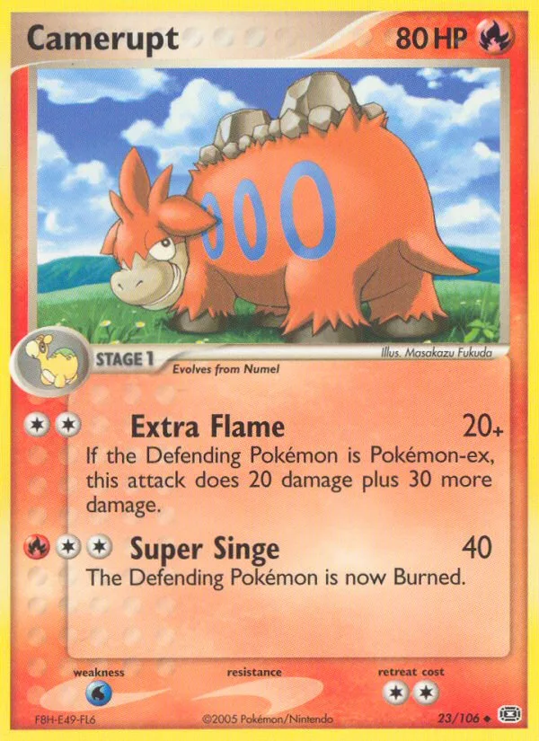 Camerupt #23 EX Emerald Pokemon card