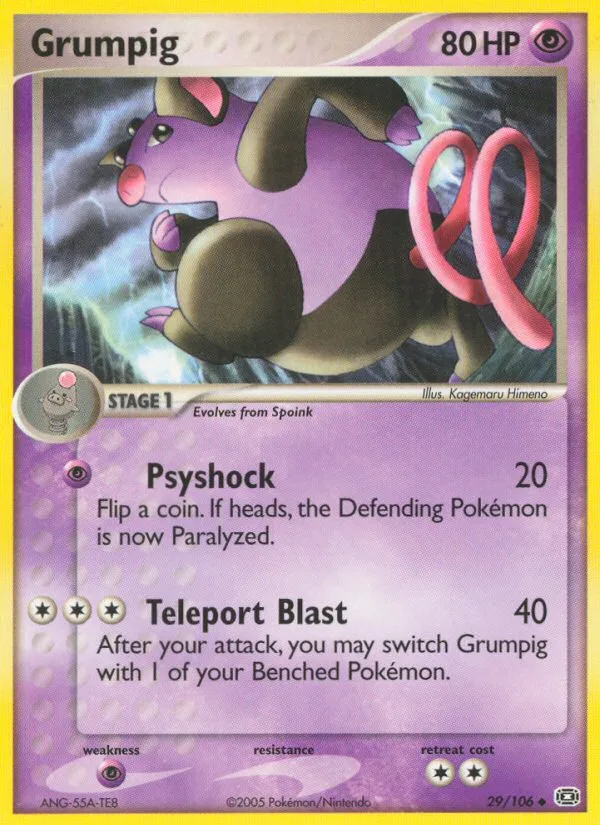Grumpig #29 EX Emerald Pokemon card