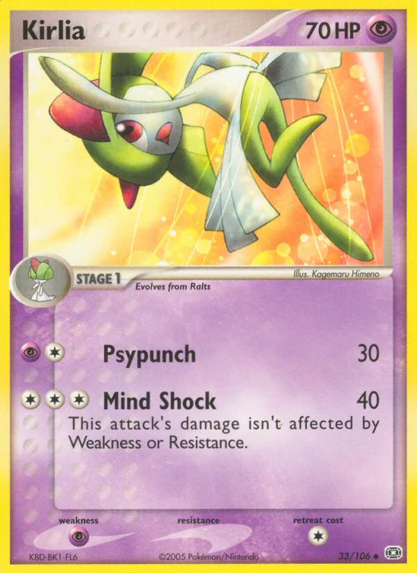 Kirlia #33 EX Emerald Pokemon card