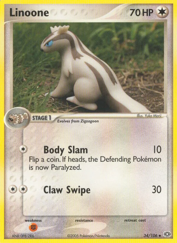 Linoone #34 EX Emerald Pokemon card