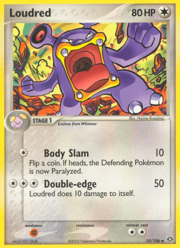 Loudred #35 EX Emerald Pokemon card