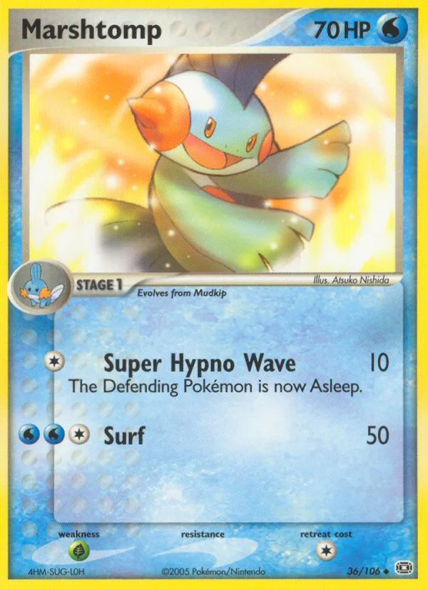 Marshtomp #36 EX Emerald Pokemon card