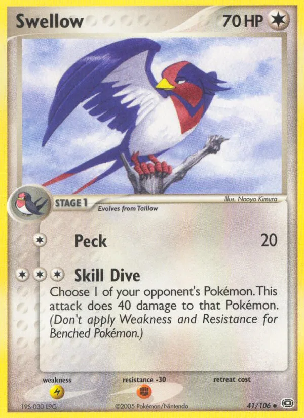 Swellow #41 EX Emerald Pokemon card