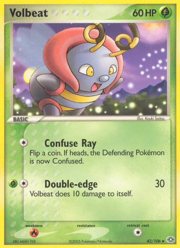Volbeat #42 EX Emerald Pokemon card