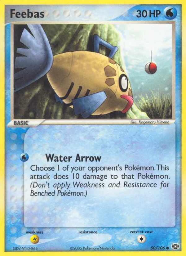 Feebas #50 EX Emerald Pokemon card