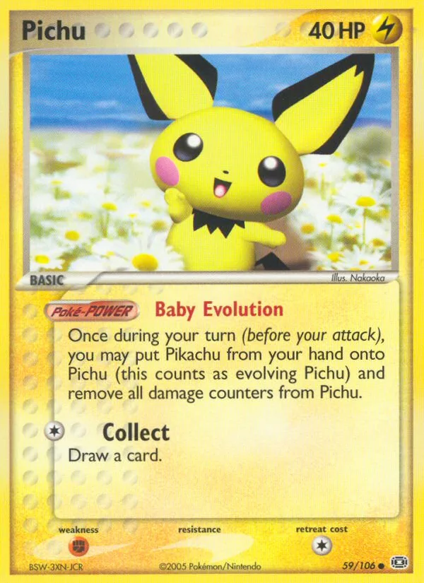 Pichu #59 EX Emerald Pokemon card