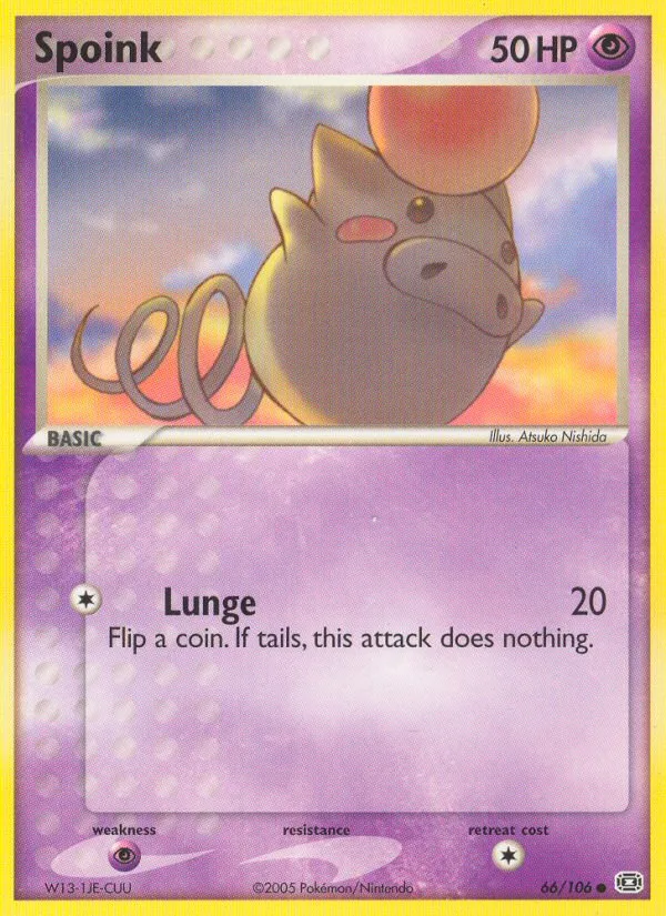 Spoink #66 EX Emerald Pokemon card