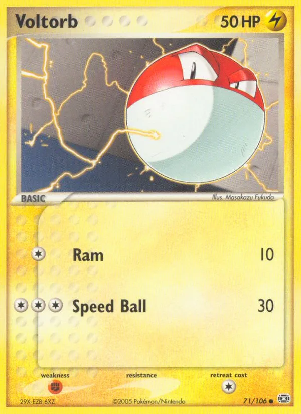 Voltorb #71 EX Emerald Pokemon card