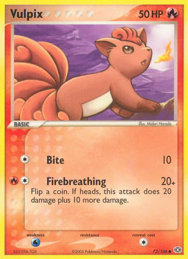 Vulpix EX Emerald card