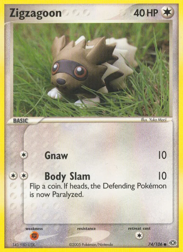 Zigzagoon #74 EX Emerald Pokemon card