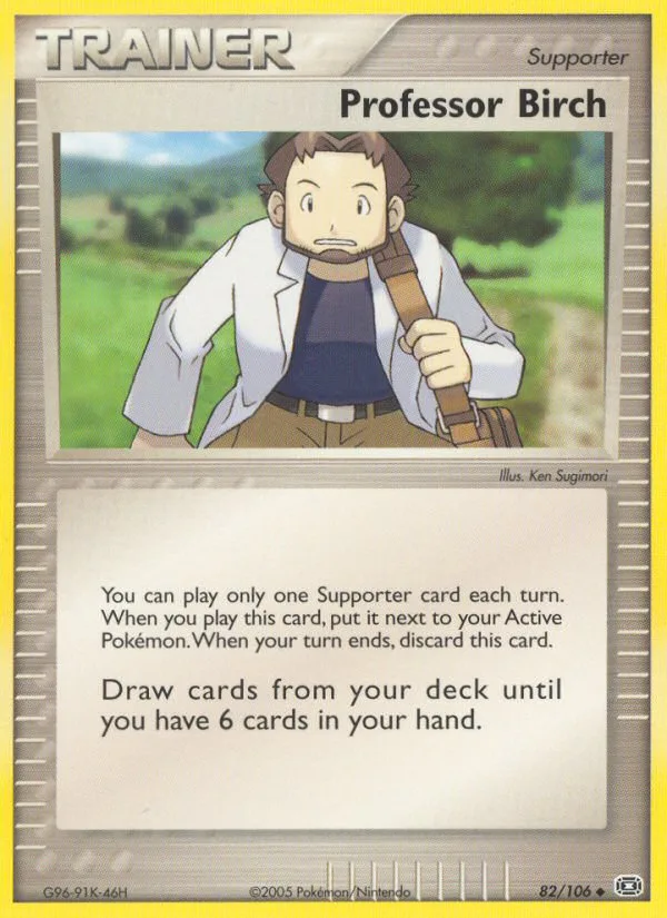 Professor Birch EX Emerald card