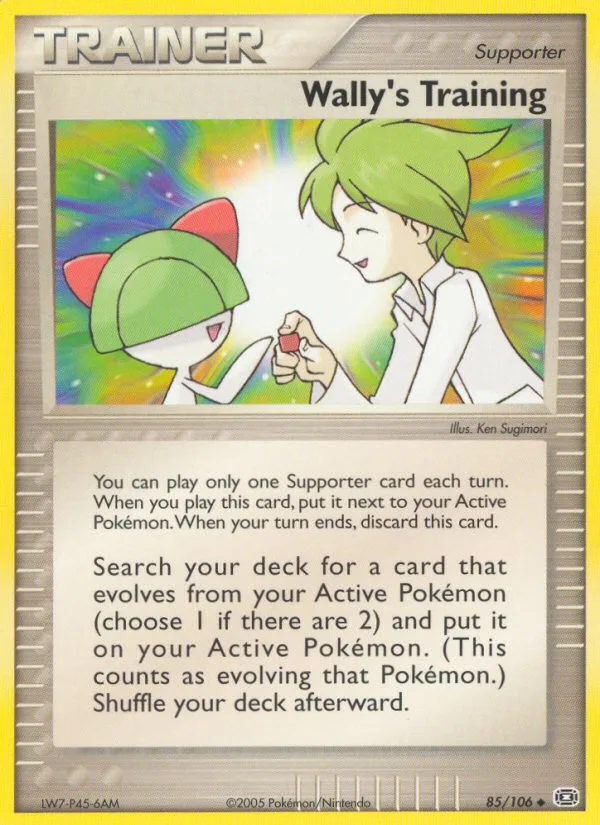 Wally's Training #85 EX Emerald Pokemon card