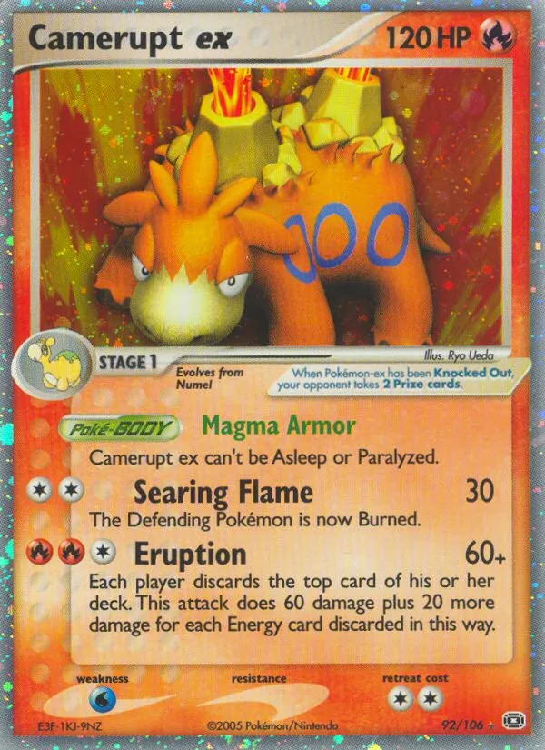 Camerupt ex #92 EX Emerald Pokemon card