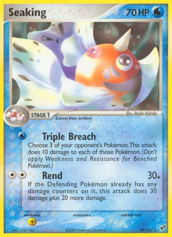 Seaking #24 EX Deoxys Pokemon card