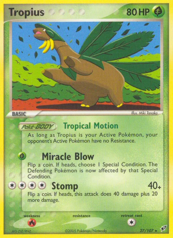 Tropius #27 EX Deoxys Pokemon card